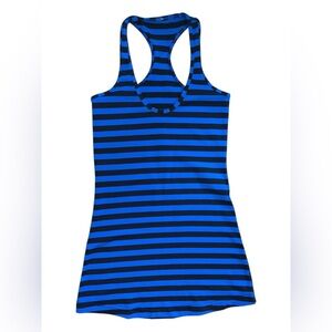 Lululemon Black and Blue Striped Racerback Tank – Size 4